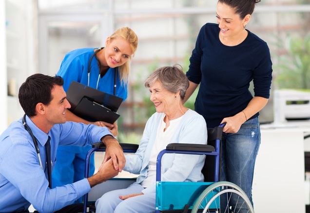 male doctor comforting senior patient male doctor comforting senior patient