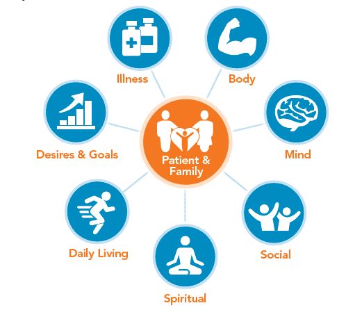 Palliative care Chart of the different parts of a relationship between a patient and their family