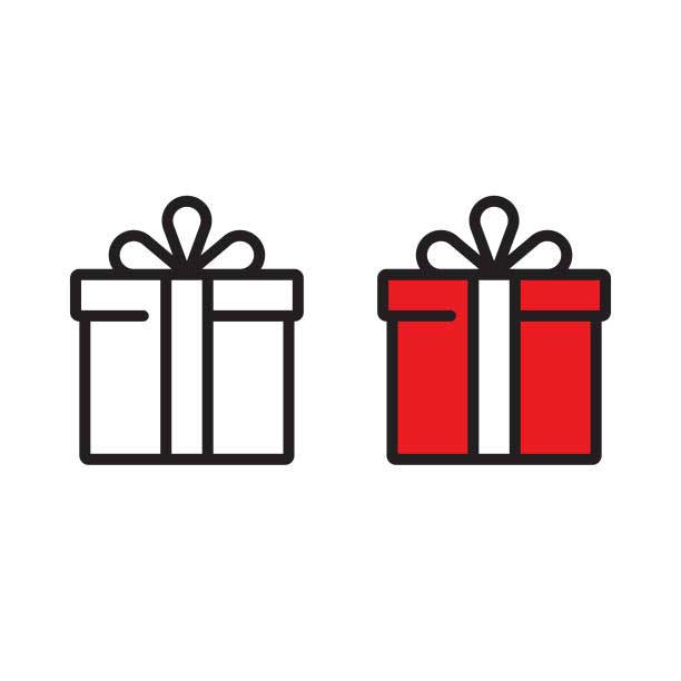 Presents in white and red